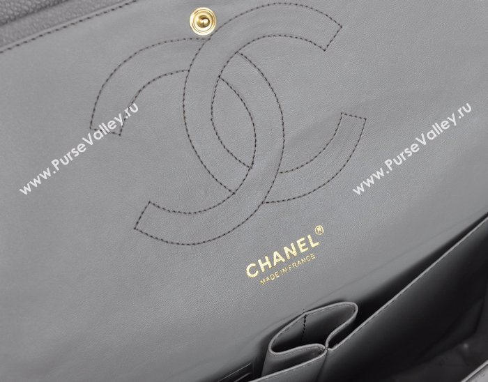 Chanel A36097 large caviar lambskin classic flap handbag gray bag 5728