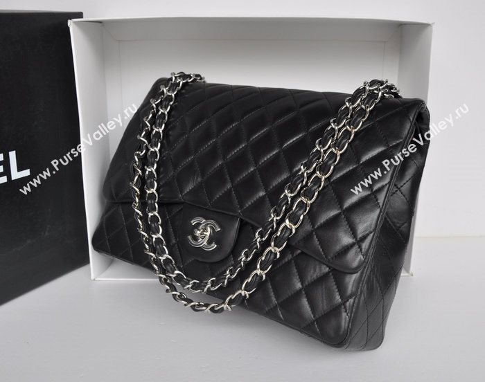 Chanel A36098 maxi lambskin classic flap handbag black bag 5729