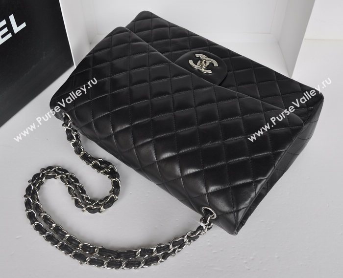 Chanel A36098 maxi lambskin classic flap handbag black bag 5729