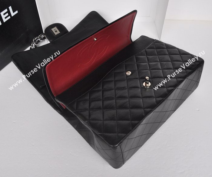Chanel A36098 maxi lambskin classic flap handbag black bag 5729