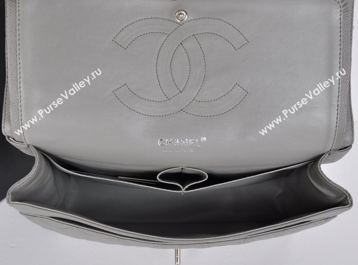 Chanel A36097 large caviar lambskin classic flap handbag gray bag 5730