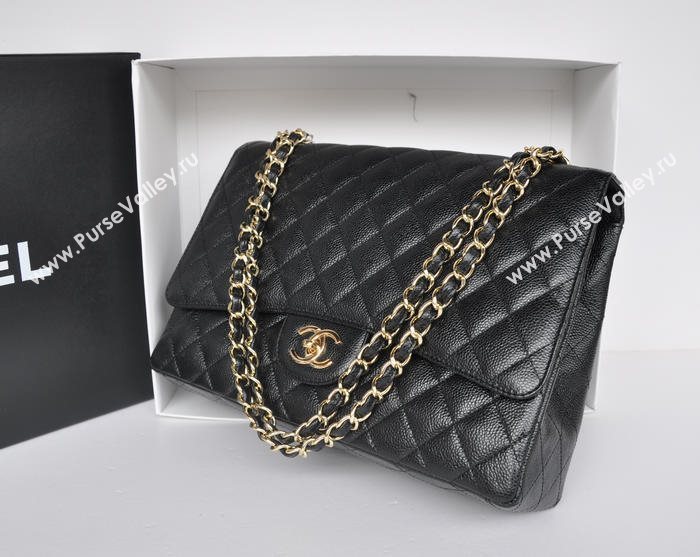 Chanel A36098 maxi caviar lambskin classic flap handbag gray bag 5731