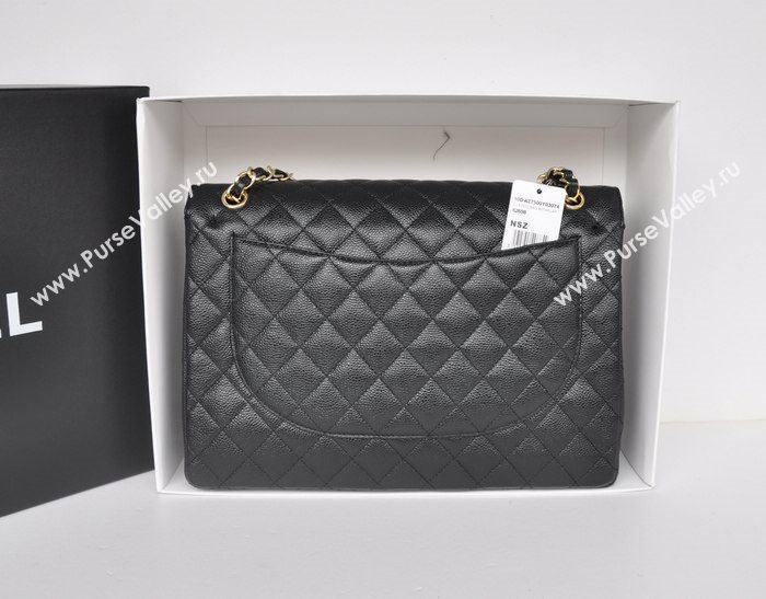 Chanel A36098 maxi caviar lambskin classic flap handbag gray bag 5731