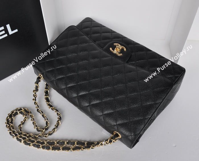 Chanel A36098 maxi caviar lambskin classic flap handbag gray bag 5731