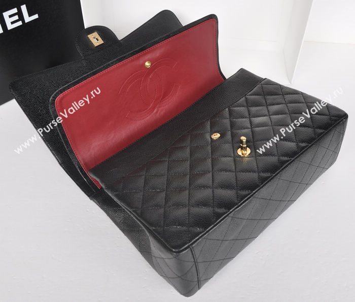Chanel A36098 maxi caviar lambskin classic flap handbag gray bag 5731