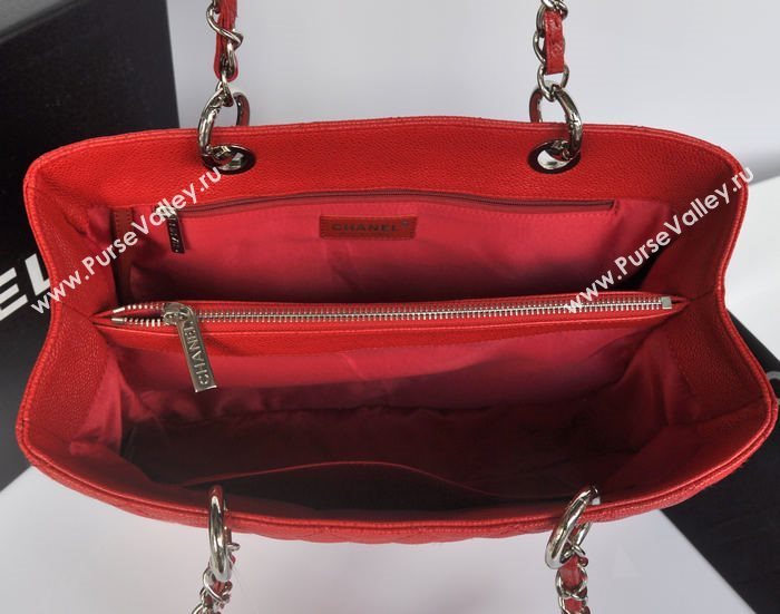 Chanel A36092 caviar lambskin gst shopping handbag red bag 5733
