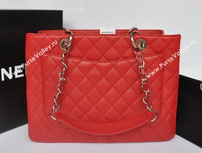 Chanel A36092 caviar lambskin gst shopping handbag red bag 5733