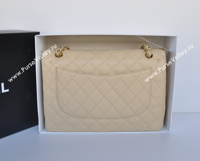 Chanel A36097 large caviar lambskin classic flap handbag apricot bag 5735