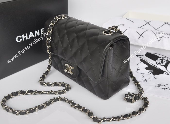 Chanel A1116 lambskin small classic flap handbag black bag 5738