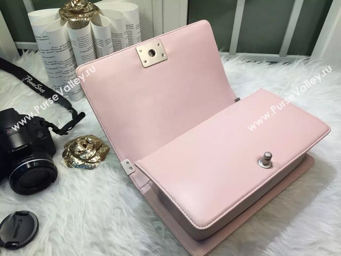 Chanel A67086 caviar lambskin medium le boy handbag pink bag 5841