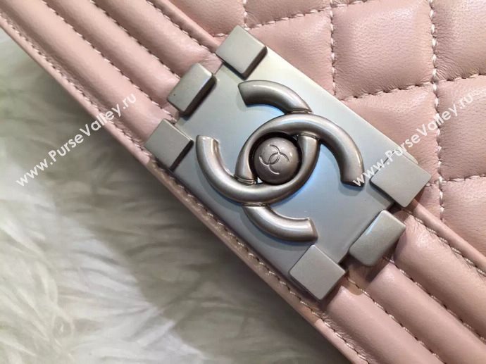 Chanel A67086 caviar lambskin medium le boy handbag pink bag 5841