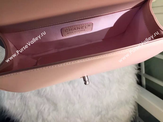 Chanel A67086 caviar lambskin medium le boy handbag pink bag 5841