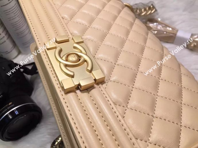 Chanel A67086 caviar lambskin medium le boy handbag apricot bag 5842