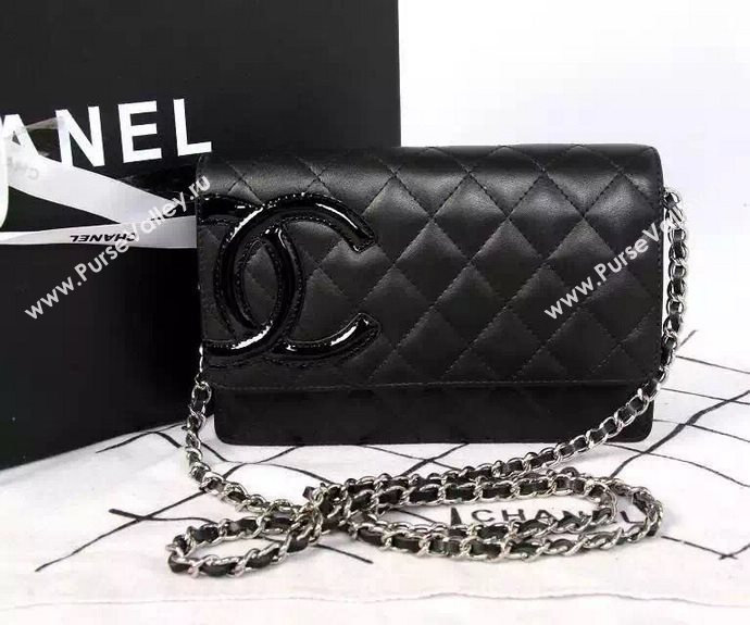 Chanel A33814 lambskin small woc handbag black bag 5843