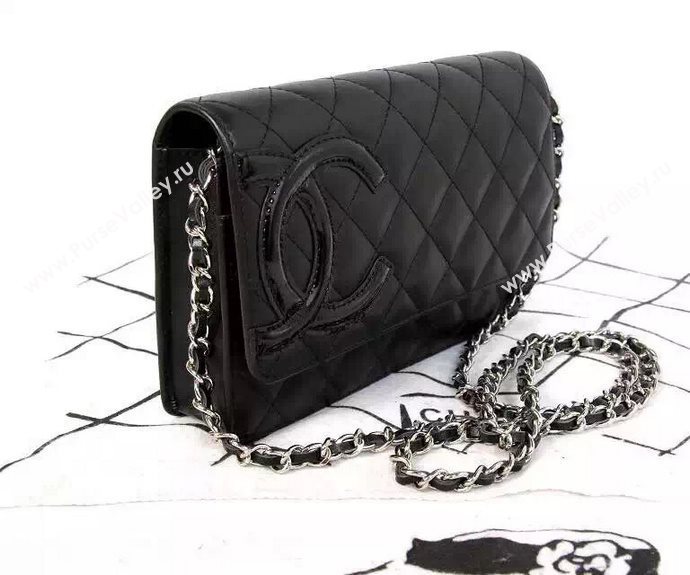 Chanel A33814 lambskin small woc handbag black bag 5843