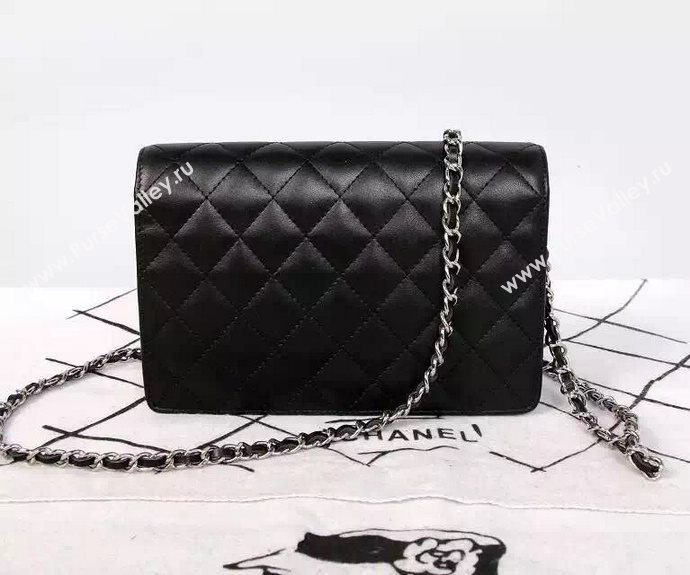 Chanel A33814 lambskin small woc handbag black bag 5843