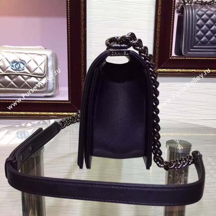 Chanel A67086 lambskin medium le boy handbag black bag 5845