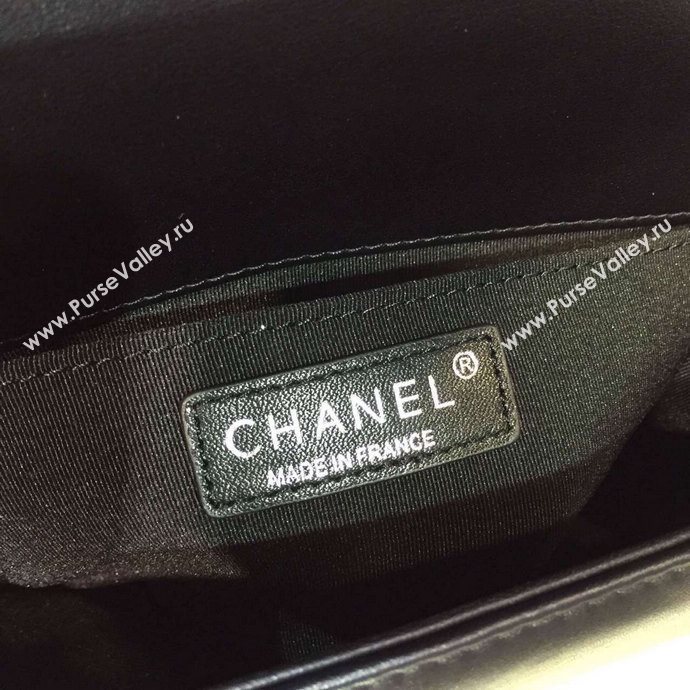 Chanel A67086 lambskin medium le boy handbag black bag 5845