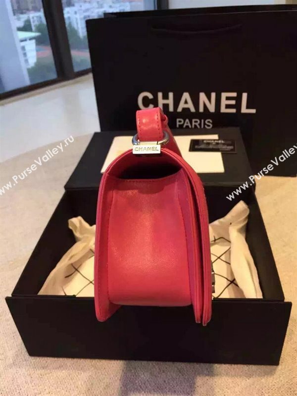 Chanel A66095 python leather medium le boy handbag red bag 5847