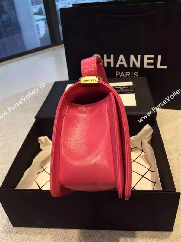 Chanel A66095 python leather medium le boy handbag red bag 5848