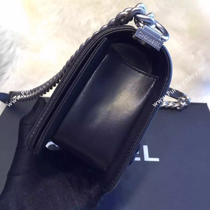 Chanel A66094 python leather small le boy handbag black bag 5851