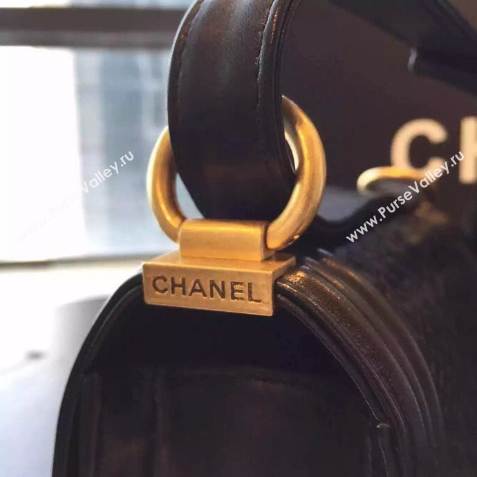 Chanel A66094 python leather small le boy handbag black bag 5853