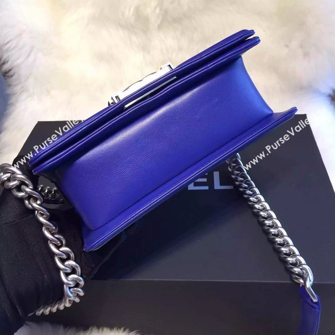 Chanel A66094 python leather small le boy handbag blue bag 5854