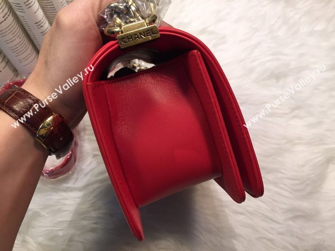 Chanel A67085 lambskin small le boy handbag red bag 5857