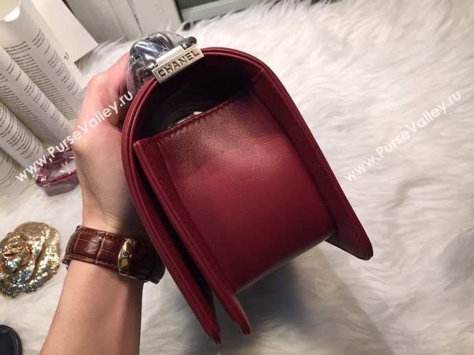 Chanel A67085 lambskin small le boy handbag wine bag 5858