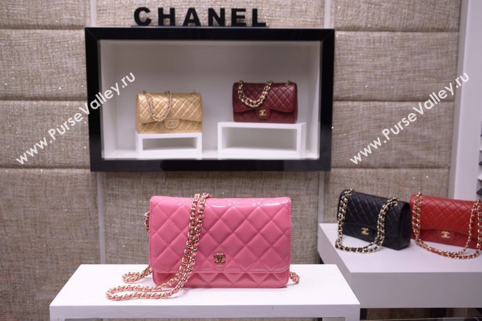 Chanel A33814 paint lambskin small woc handbag pink bag 5860