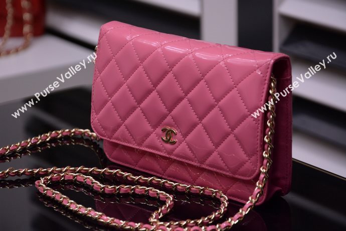 Chanel A33814 paint lambskin small woc handbag pink bag 5860