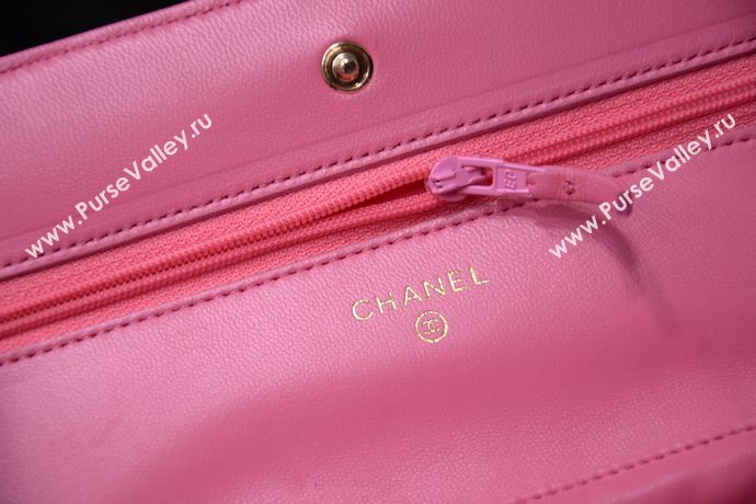 Chanel A33814 paint lambskin small woc handbag pink bag 5860