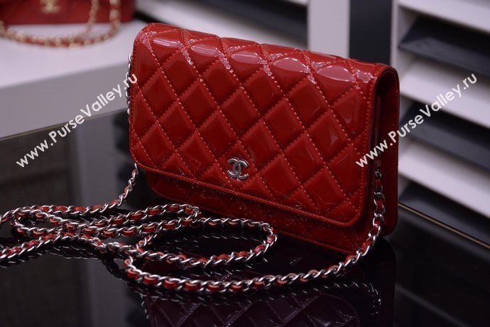 Chanel A33814 paint lambskin small woc handbag red bag 5861