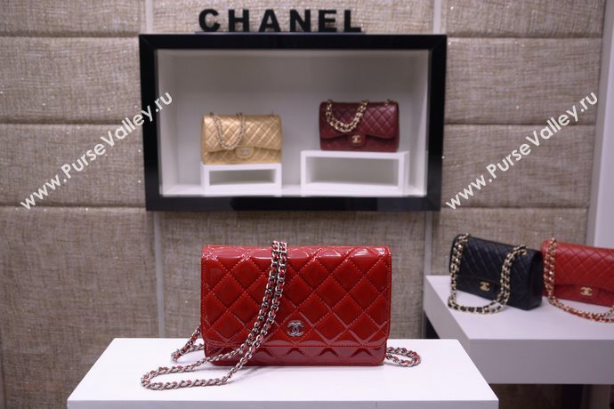 Chanel A33814 paint lambskin small woc handbag red bag 5861