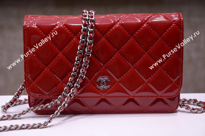 Chanel A33814 paint lambskin small woc handbag red bag 5861