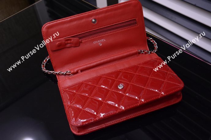 Chanel A33814 paint lambskin small woc handbag red bag 5861