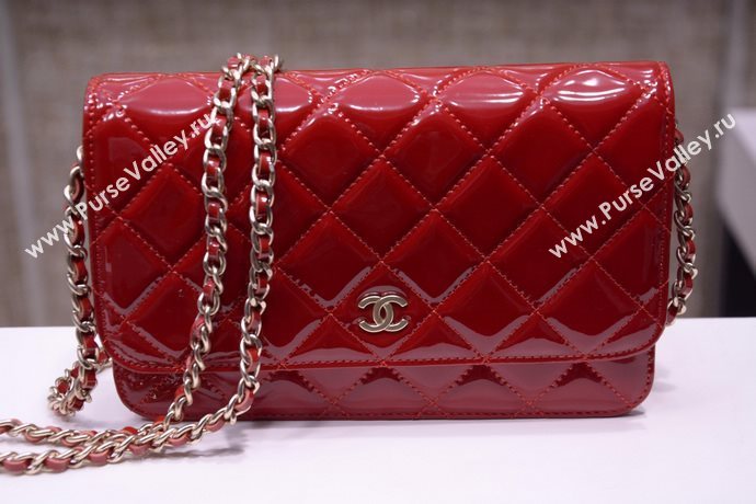 Chanel A33814 paint lambskin small woc handbag red bag 5862