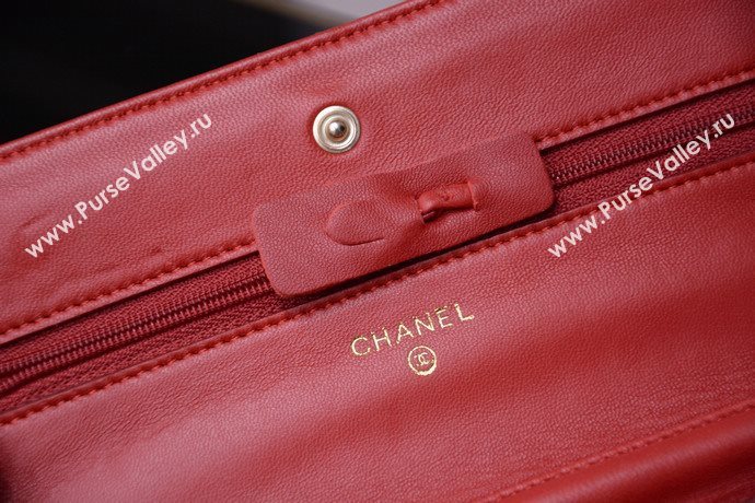 Chanel A33814 paint lambskin small woc handbag red bag 5862