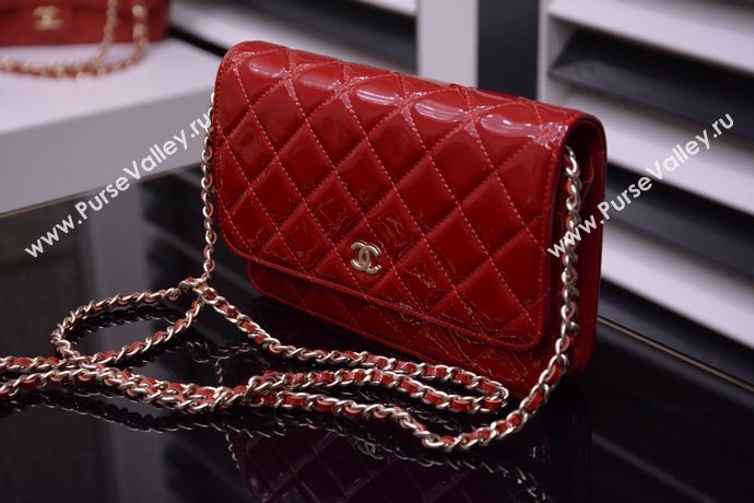 Chanel A33814 paint lambskin small woc handbag red bag 5862