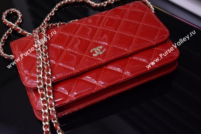 Chanel A33814 paint lambskin small woc handbag red bag 5862