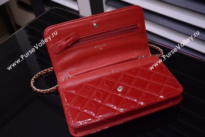 Chanel A33814 paint lambskin small woc handbag red bag 5862