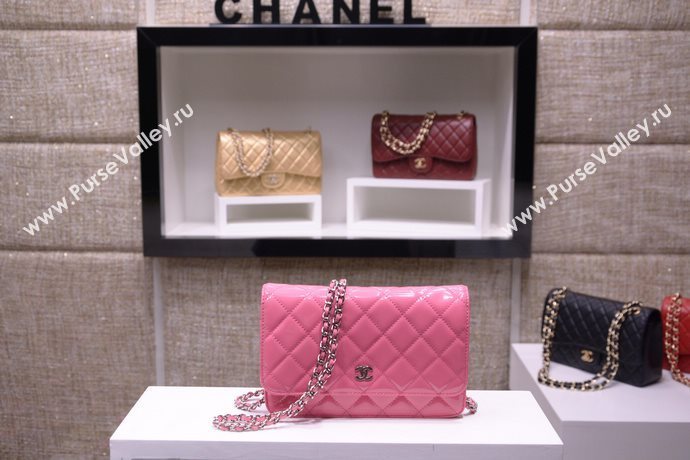 Chanel A33814 paint lambskin small woc handbag pink bag 5863