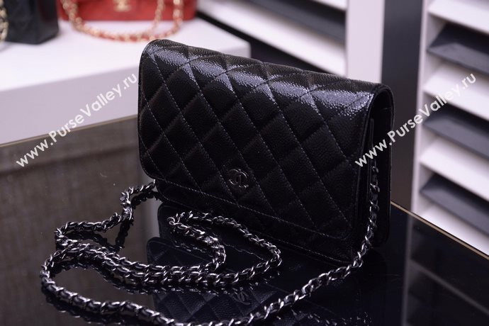 Chanel A33814 caviar lambskin small woc handbag black bag 5864