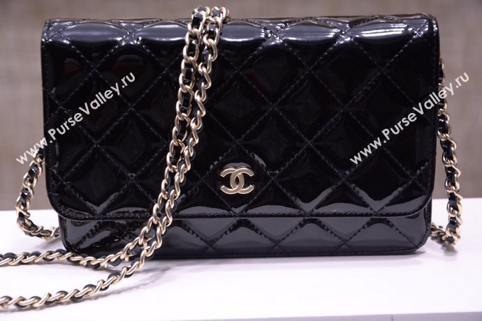 Chanel A33814 paint lambskin small woc handbag black bag 5865