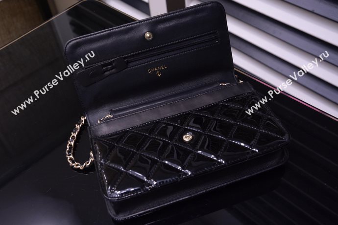 Chanel A33814 paint lambskin small woc handbag black bag 5865