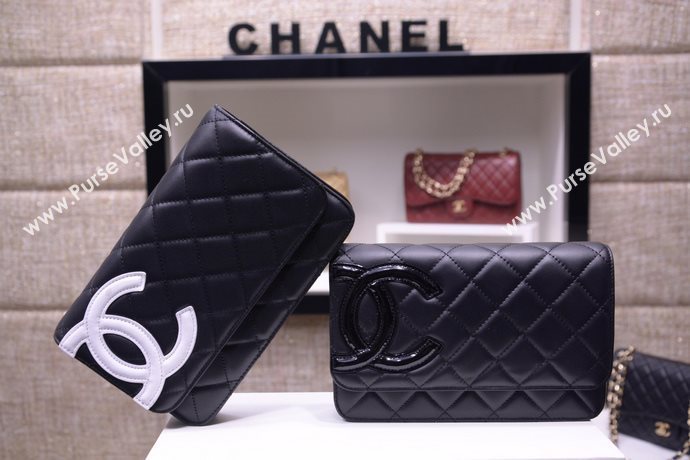 Chanel A33814 paint lambskin small woc handbag black bag 5867