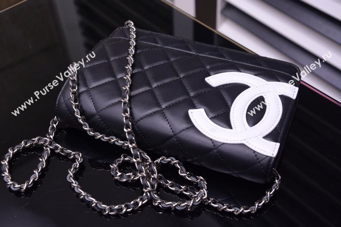 Chanel A33814 paint lambskin small woc handbag black bag 5867