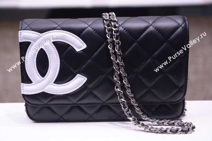 Chanel A33814 paint lambskin small woc handbag black bag 5867