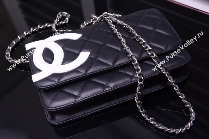 Chanel A33814 paint lambskin small woc handbag black bag 5867