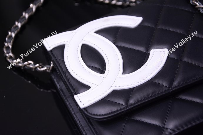 Chanel A33814 paint lambskin small woc handbag black bag 5867